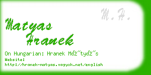 matyas hranek business card